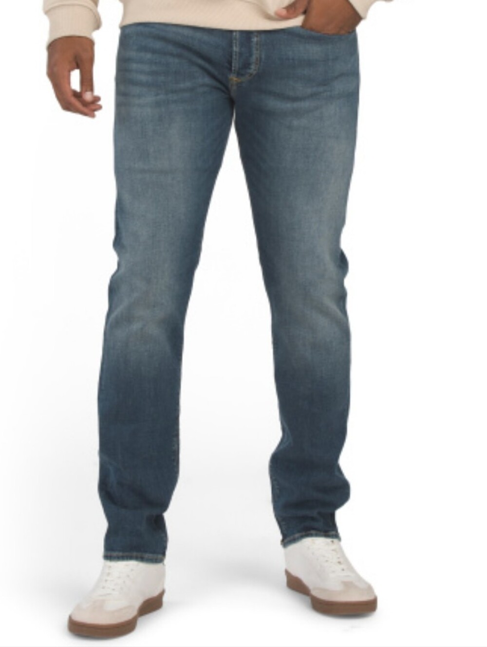 Hudson & Barrow NYC Slim Fit Jeans Mens 36 Medium Wash Blue Denim Straight Leg